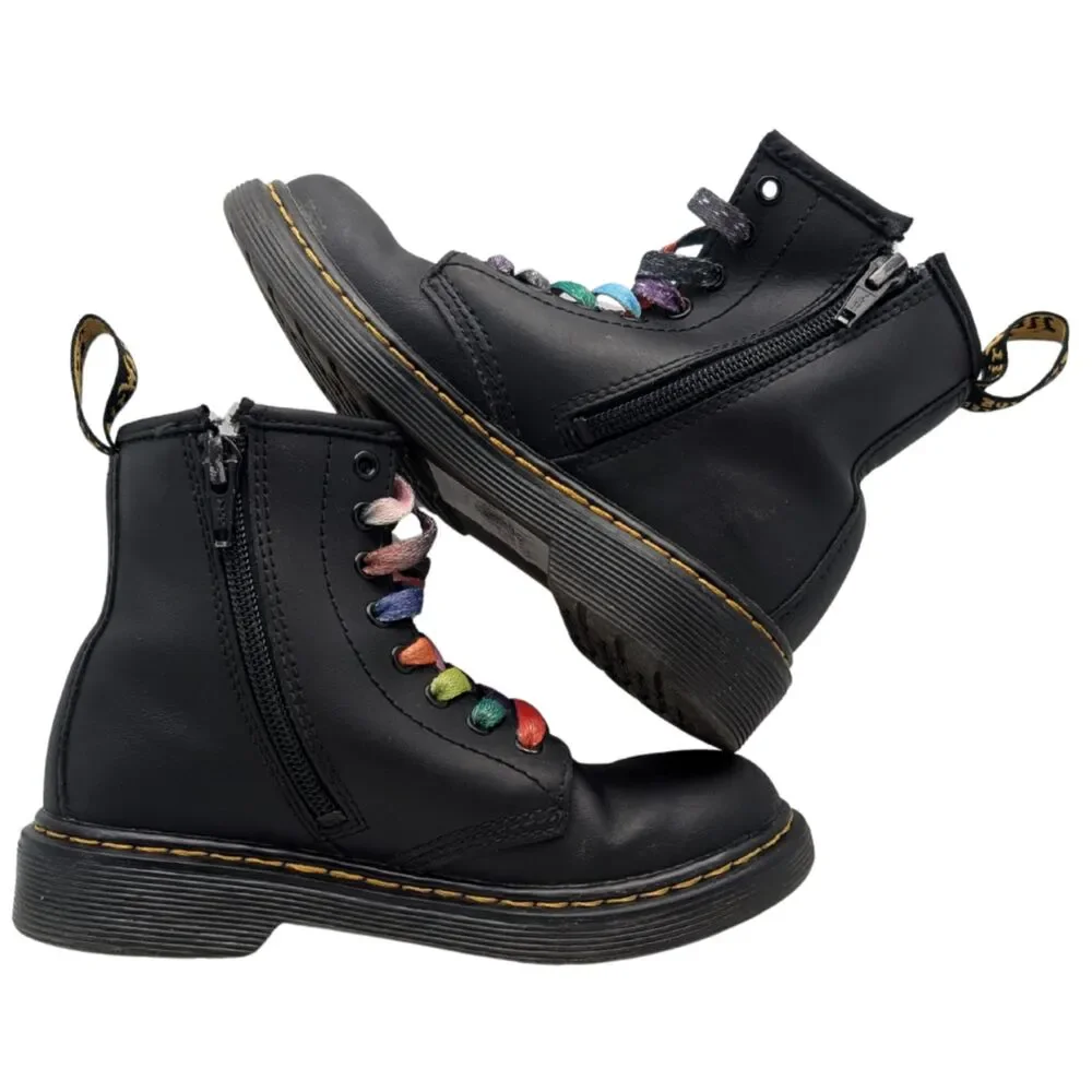 Dr. Martens Kids Rainbow Pride Patch Combat Boots Size Kids 13